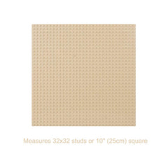 LVHERO Classic Baseplates 10x10 Sand laid flat on a mat for a clean play surface