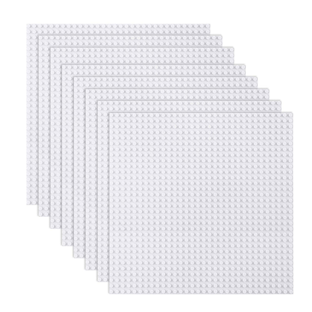 LVHERO classic baseplates 10x10 white pack of eight for versatile brick play.