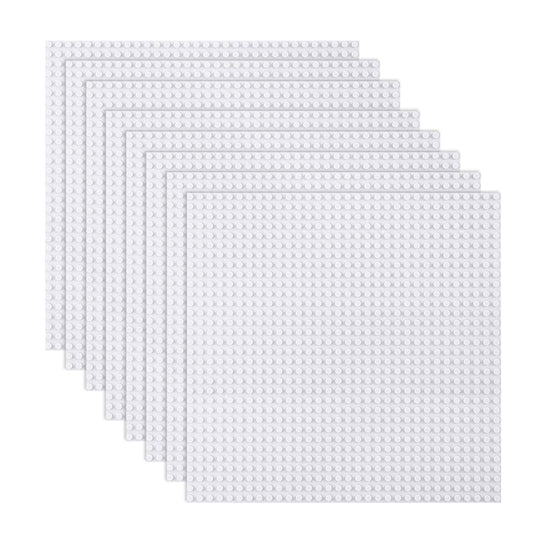 LVHERO classic baseplates 10x10 white pack of eight for versatile brick play.