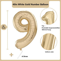LVMOQIQIU foil balloon close-up shows premium gold glow for photo-worthy moments.