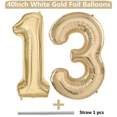 LVMOQIQIU foil balloon 13, perfect for milestones at weddings and parties.