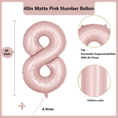 LVMOQIQIU pink matte foil 8 balloon adds a chic backdrop