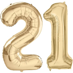 LVMOQIQIU light gold 40-inch number balloon for stunning 21st birthday backdrops.