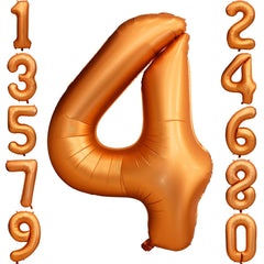 LVMOQIQIU orange foil number balloon 40-inch front view for bold party visuals