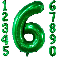 LVMOQIQIU 40 inch dark green number 6 balloon for bold party decor