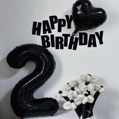 LVMOQIQIU 40-inch black numeral balloon 2 for photo backdrops