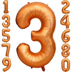 LVMOQIQIU 40-inch orange foil number balloon for festive birthday photo backdrops.