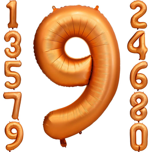 LVMOQIQIU 40-inch orange foil number balloon 9 for bold party dΓ©cor.