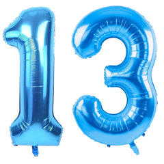 LVMOQIQIU 40-inch blue 13 foil balloon ready for air or helium.