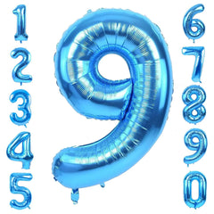 LVMOQIQIU 40-inch blue 9 foil balloon for striking party decor.