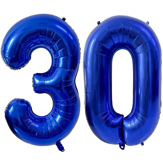 LVMOQIQIU 40-inch navy blue foil number balloon for milestones.