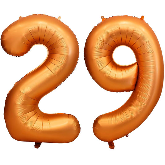 LVMOQIQIU 40-inch orange foil number balloon 29 adds a bold photo backdrop.
