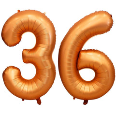 LVMOQIQIU 40-inch orange number balloon 36, ideal for vibrant birthday photos
