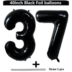 LVMOQIQIU black 37-number balloon 40-inch hero shot for photo backdrop