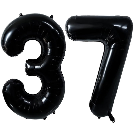 LVMOQIQIU black 37-number balloon front view for bold party decor