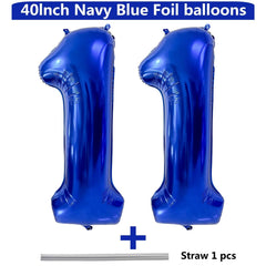LVMOQIQIU blue foil number 11 balloon perfect for milestone celebrations.