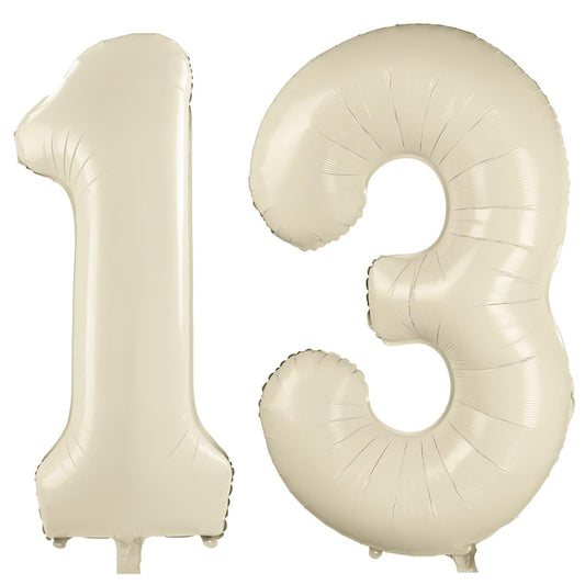 LVMOQIQIU cream white 40-inch balloon number 13 for milestones and photos