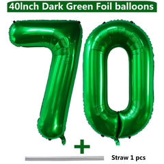LVMOQIQIU dark green foil number balloon 70 creates vivid event signage