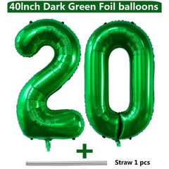 LVMOQIQIU dark green number 20 balloon ideal for milestone celebrations.
