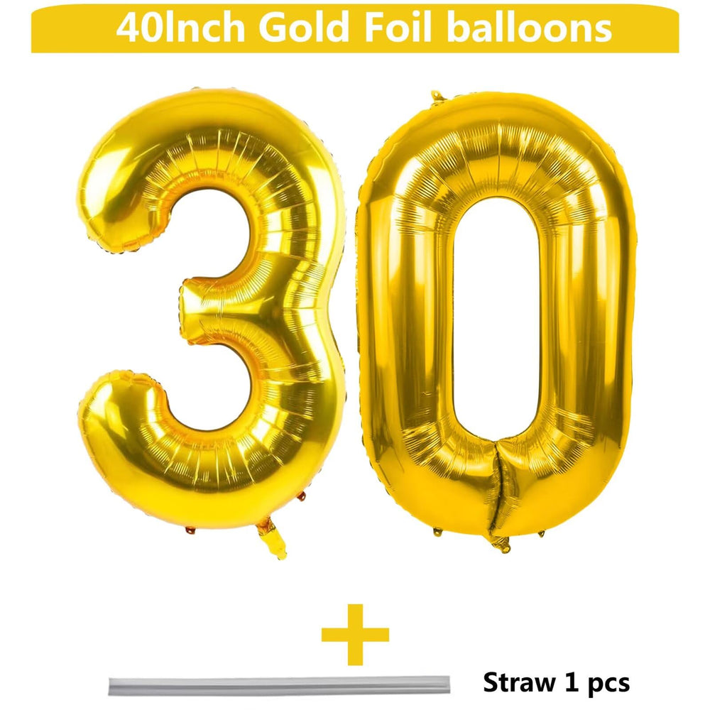LVMOQIQIU 30-number balloon fully inflated shows eye-catching centerpiece for birthdays.