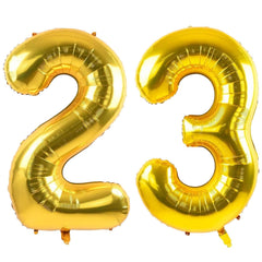 LVMOQIQIU gold 40-inch number balloon displaying 23, ideal centerpiece.