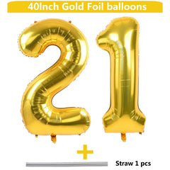 LVMOQIQIU gold number balloon 40inch 12 for anniversaries and events.