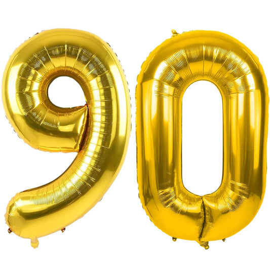 LVMOQIQIU gold 90-number balloon, 40-inch, ideal for milestone celebrations.