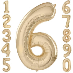 LVMOQIQIU light gold 40-inch number 6 balloon for photo moments and cake reveals