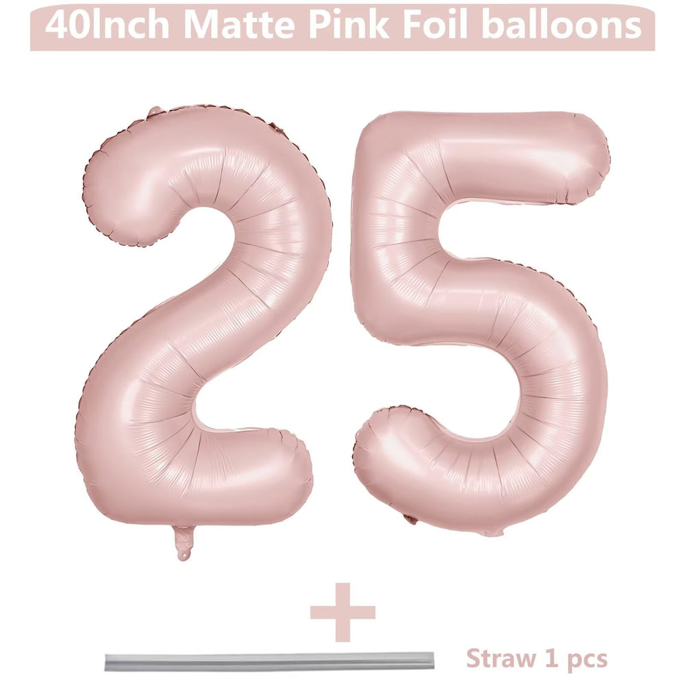 LVMOQIQIU light pink number 25 balloon for milestone celebrations