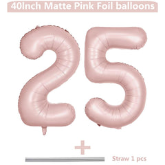 LVMOQIQIU light pink number 25 balloon for milestone celebrations