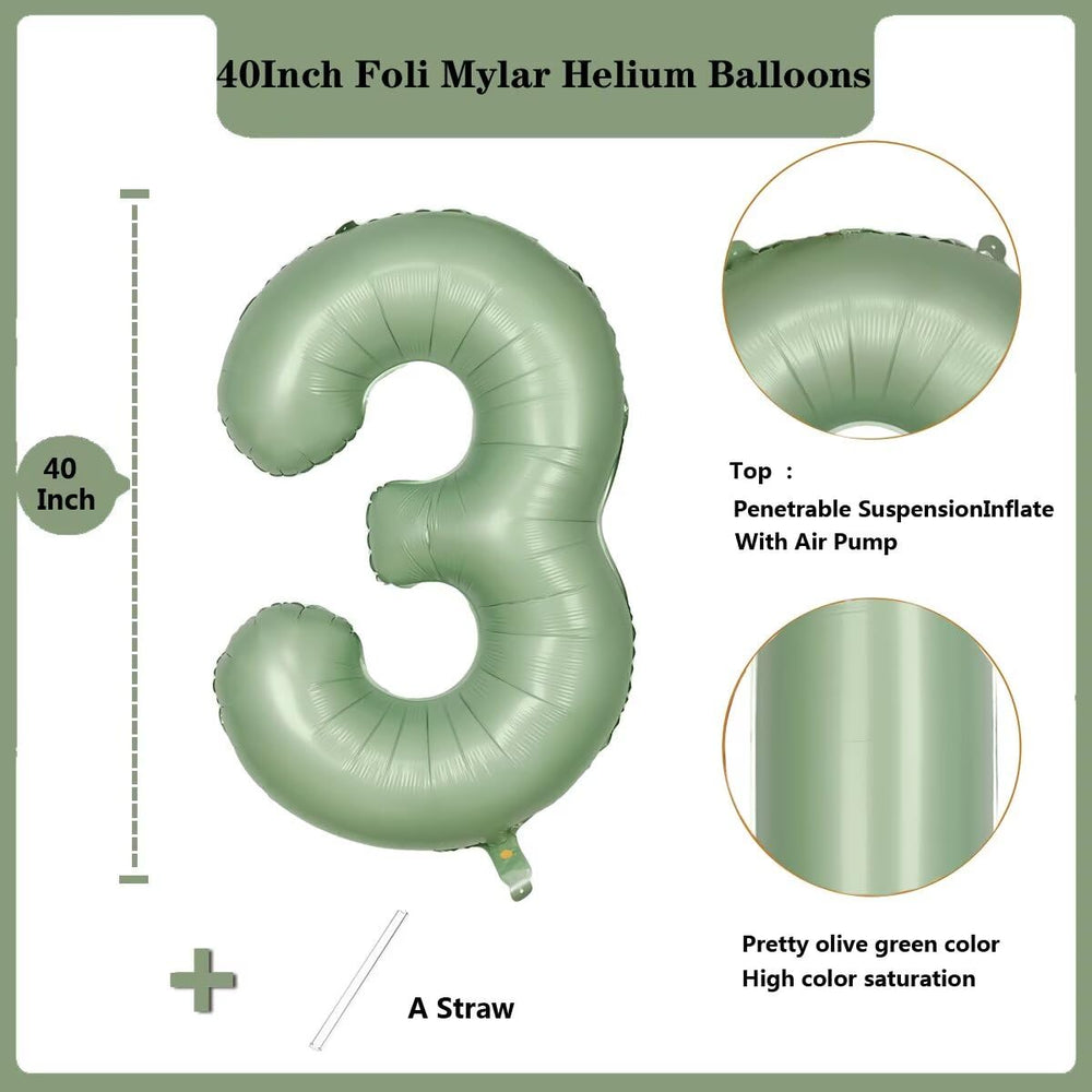 LVMOQIQIU olive green 3 balloon can be filled with air or helium for flexible setup.