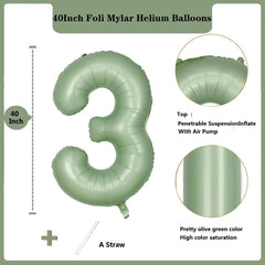 LVMOQIQIU olive green 3 balloon can be filled with air or helium for flexible setup.