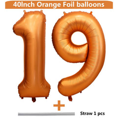 LVMOQIQIU orange foil 40-inch number 91 balloon ideal for milestone events and decor.