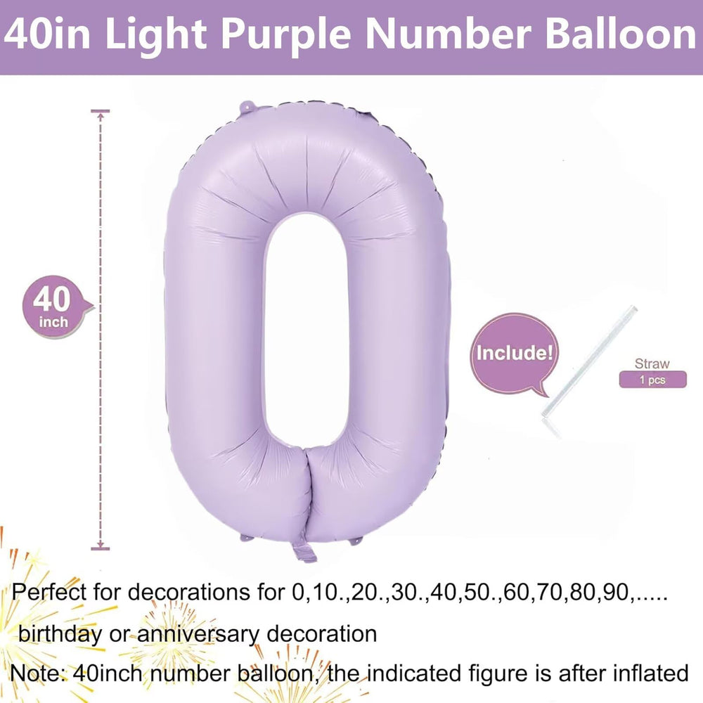 LVMOQIQIU purple 0-number balloon with matte finish adds elegant color to venues.