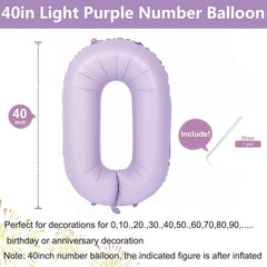 LVMOQIQIU purple 0-number balloon with matte finish adds elegant color to venues.