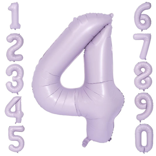 LVMOQIQIU purple 4-number balloon front view for bold party decor.