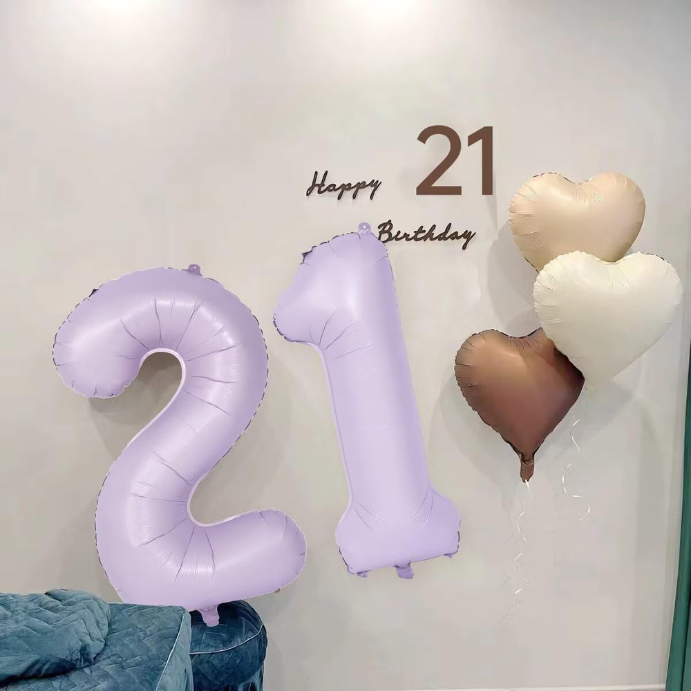 LVMOQIQIU purple 4-number balloon self-sealing and easy to inflate.