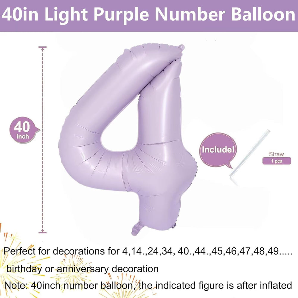 LVMOQIQIU purple 4-number balloon side view ideal for photo setups.