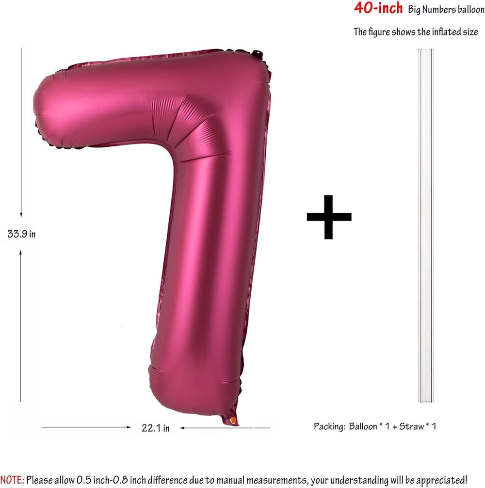 LVMOQIQIU wine-red 37-number foil balloon ideal for birthdays