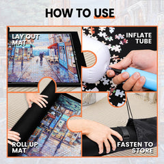 Lwoeo Jigsaw Puzzle Mat Roll Up drawstring storage bag for travel