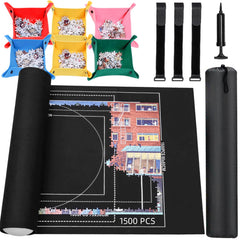 Lwoeo Jigsaw Puzzle Mat Roll Up top view showing smooth surface for precise placement