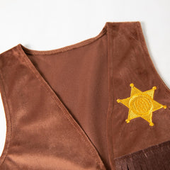 LXKIKMM sheriff badge detail on vest adds playful authenticity