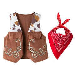 LXKIKMM western cowboy vest camouflage detail for durable play.