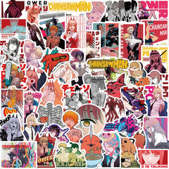LXYRDHOQPW Chainsaw Man sticker 05 on guitar cases personalize gear with splashy color.
