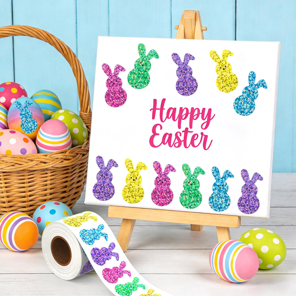 Lxzyu Easy-peel bunny stickers ideal for kids crafts and quick decorating
