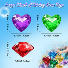 Lxzyu pool diving gems heart 40mm red visible underwater to boost swim play