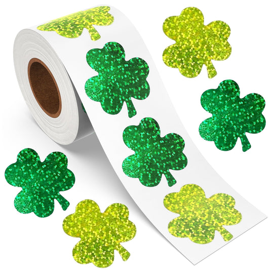 Lxzyu St Patrick's shamrock sticker roll decorates envelopes and gifts