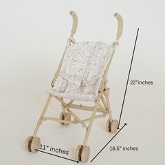5-point safety harness keeps dolls secure during playful strolls.