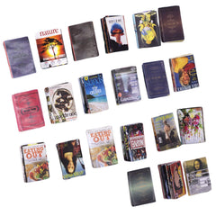 Lynkaye dollhouse books shelf-decor adds classic literary ambiance to mini rooms.