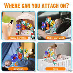 Lynncare baby toy hanging attachments promote sensory exploration during car rides